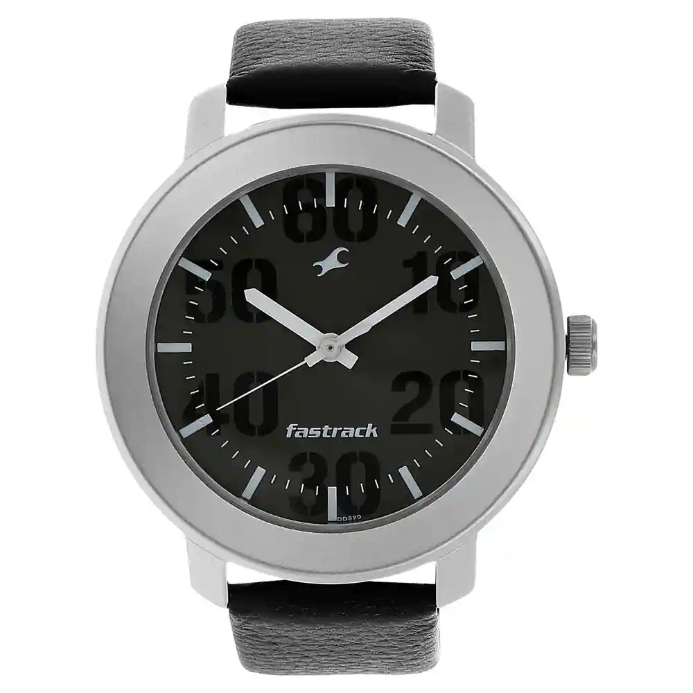 Leather belt fastrack online watch