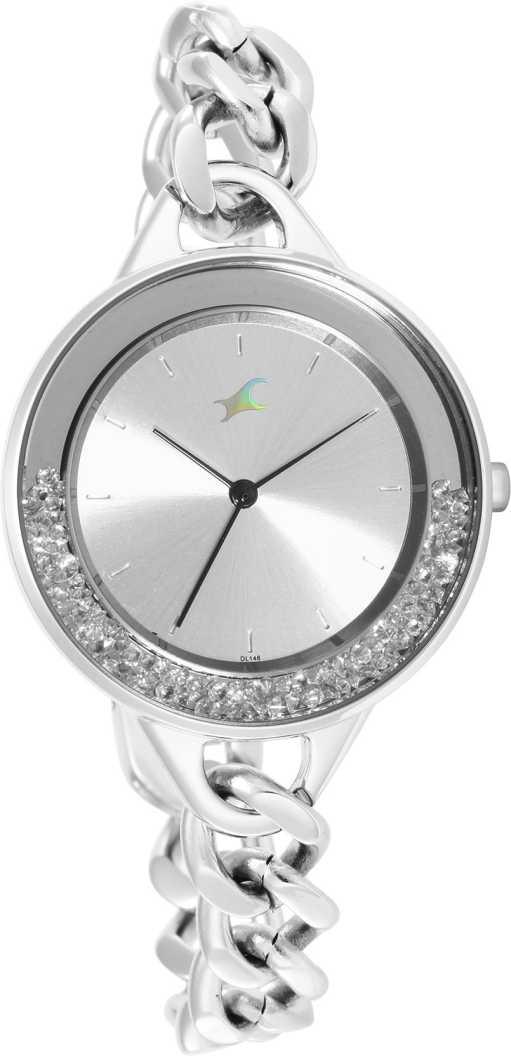 Fastrack ladies watch online silver chain