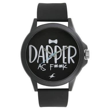 Black dial black online silicone strap watch fastrack