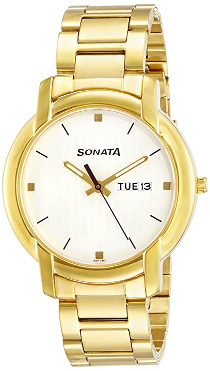 Sonata watches 2024 golden colour