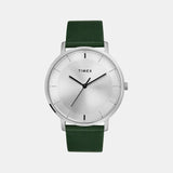 TW0TG8013 Men's Silver Dial Analog Leather Watch