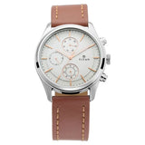 NS1805SL01 Titan Multifunctional White Watch with Leather Strap