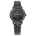 NR2589NM01 Titan Black Dial Women Watch With Stainless Steel Strap