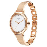 2754WM01  Titan Raga White Dial With Rose Gold Color Metal Strap Watch For Women