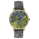 3238QL01 Fastrack Multifunction Green Dial Leather Strap Watch for Guys