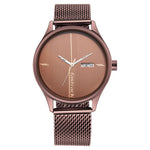 NR3247QM02 Brown Dial Stainless Steel Strap Watch for Guys