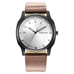 NR3255NL02 SILVER DIAL LEATHER STRAP WATCH