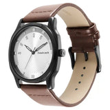 NR3255NL02 SILVER DIAL LEATHER STRAP WATCH