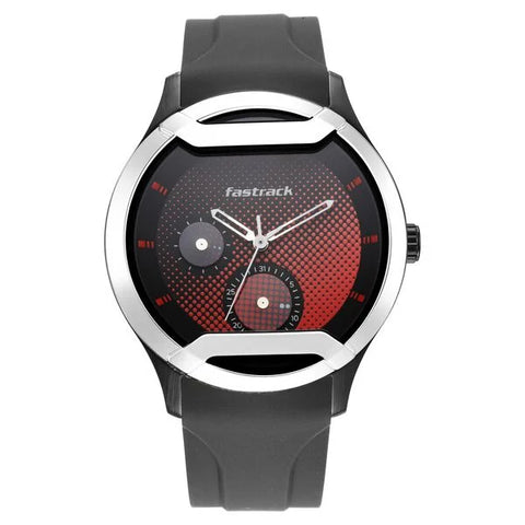 3268KP01 Fastrack  Black Dial Silicone Strap Watch for Guys