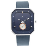 3272SL01 BLUE DIAL LEATHER STRAP WATCH FOR GUYS