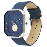 3272SL01 BLUE DIAL LEATHER STRAP WATCH FOR GUYS