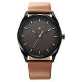 3273NL03 Dark Brown Dial Leather Strap Watch for Guys