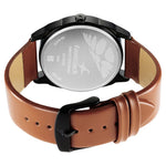 3273NL03 Dark Brown Dial Leather Strap Watch for Guys