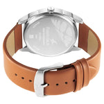 3273SL02  WHITE DIAL LEATHER STRAP WATCH FOR GUYS