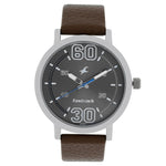 NR38052SL03 Grey Dial Leather Strap Watch for Guys