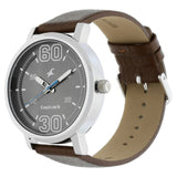 NR38052SL03 Grey Dial Leather Strap Watch for Guys