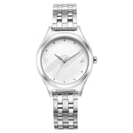 6152M07 Fastrack Stunners White Dial Metal Strap Watch for Girls