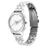 6152M07 Fastrack Stunners White Dial Metal Strap Watch for Girls