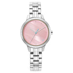 NS6267SM02 Quartz Analog Pink Dial Metal Strap Watch for Girls