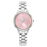 NS6267SM02 Quartz Analog Pink Dial Metal Strap Watch for Girls