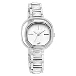 NR6276SM01 Silver Dial Metal Strap Watch for Girls