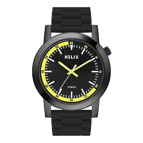 TW058HG03 Helix by Timex Black Round Analog Watches for Men