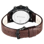 90171NL01 Titan Black Dial Leather Strap Watch for Men