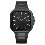 90176NM01 Titan Black Dial Stainless Steel Strap Watch for Men