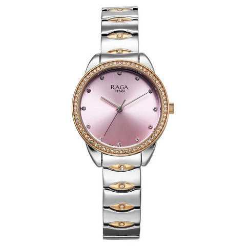 NS95281KM01 Titan Raga Purple Dial Metal Strap Watch for Women