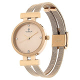 NS9942WM01 Titan   Analog Rose Gold Dial Stainless Steel Strap Watch for Women