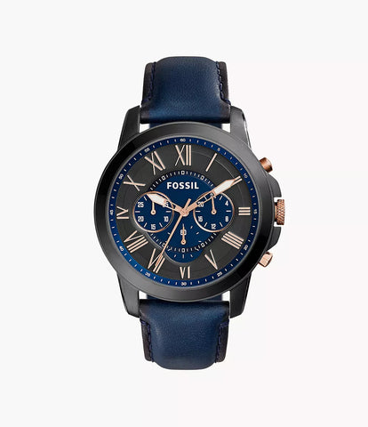 FS5061I Grant Chronograph Navy Leather Watch