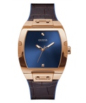 GW0386G2- GUESS Mens Chocolate Brown Rose Gold Tone Analog Watch