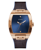 GW0386G2- GUESS Mens Chocolate Brown Rose Gold Tone Analog Watch