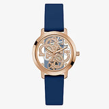 GUESS-ROSE GOLD TONE CASE BLUE SILICONE WATCH-GW0452L1