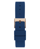 GUESS-ROSE GOLD TONE CASE BLUE SILICONE WATCH-GW0452L1