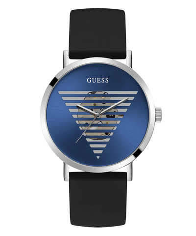 GW0503G2 GUESS Mens Black Silver Tone Analog Watch