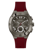 GW0571G4 GUESS Mens Burgundy Gunmetal Multi-function Watch