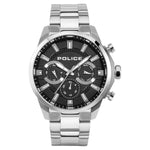 NEPLPEWJK2204201 Police Black Dial Silver Strap Multifunction Watch for Men