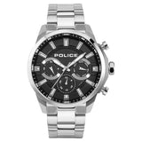 NEPLPEWJK2204201 Police Black Dial Silver Strap Multifunction Watch for Men