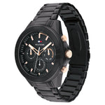 NETH1791858 Tommy Hilfiger Multifunction Black Dial Stainless Steel Strap Watch for Men