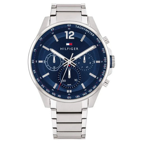 NETH1791973 Tommy Hilfiger Blue Dial Stainless Steel Strap Watch for Men