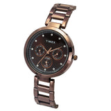 TW000X267 Timex Women Brown Round Dial Analog Watch