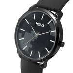 TW039HG20 Helix By Timex Black Round Analog Silicone Watch Men