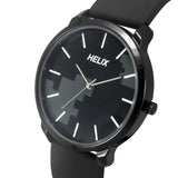 TW039HG20 Helix By Timex Black Round Analog Silicone Watch Men