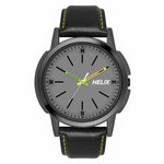 TW050HG01 Helix By Timex Grey Round Analog Leather Watch Men