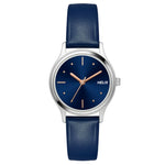 TW051HL00 Helix By Timex Blue Round Analog Leather Watch Women