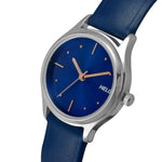 TW051HL00 Helix By Timex Blue Round Analog Leather Watch Women