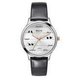 TW060HL01T Helix By Timex Silver Round Analog Leather Watch Women