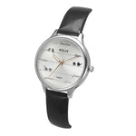 TW060HL01T Helix By Timex Silver Round Analog Leather Watch Women