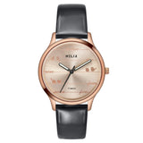 TW060HL02T Helix Rose Gold Round Analog Leather Watch Women